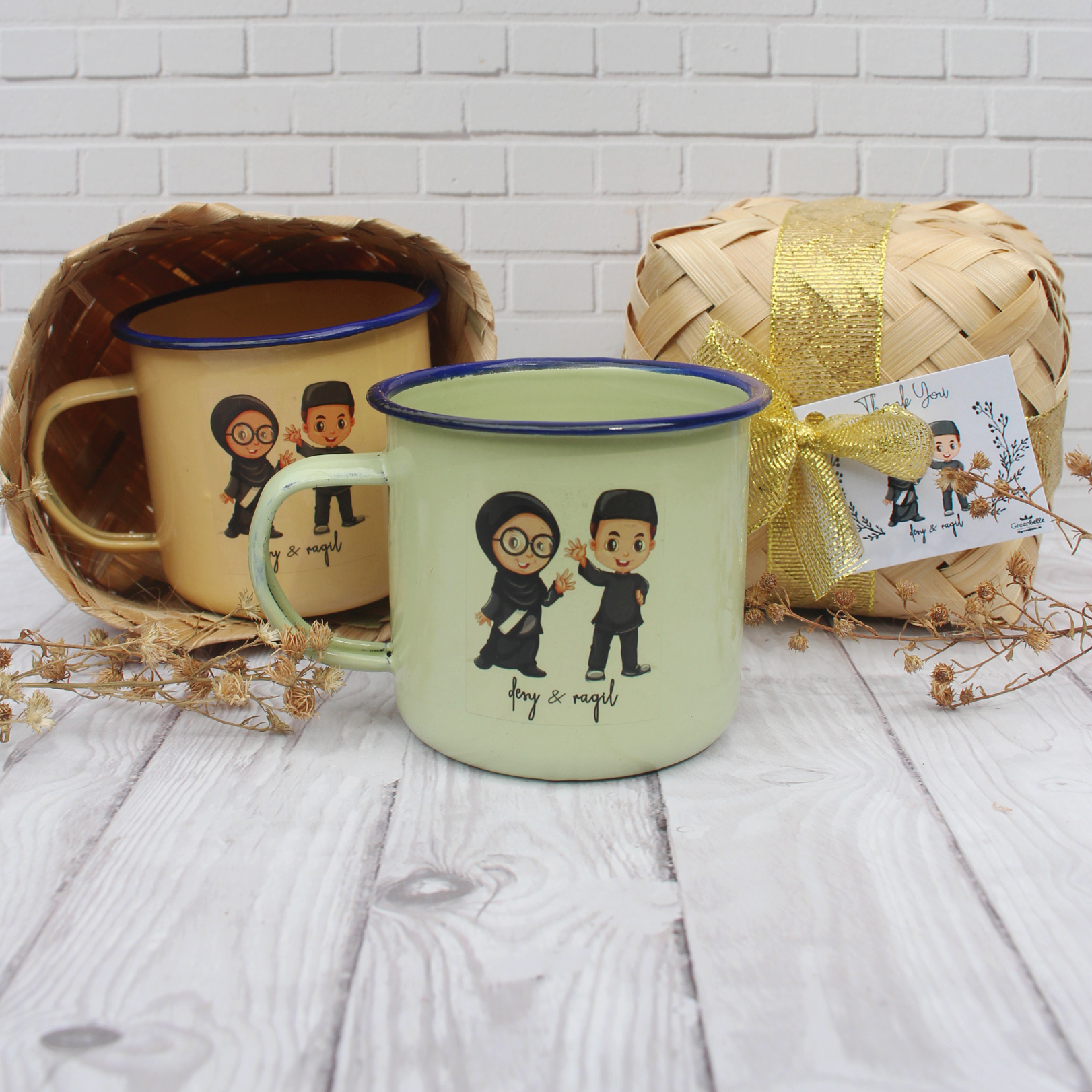 Wedding Desy & Ragil Souvenir Mug Enamel by Greenbelle Souvenir