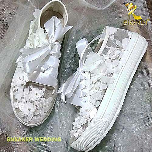 sneakers at a wedding