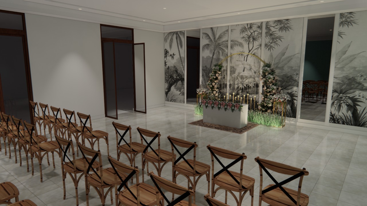 Ilustrasi visual konsep interior rumah rustic elemen utama dalam desain rumah rustic