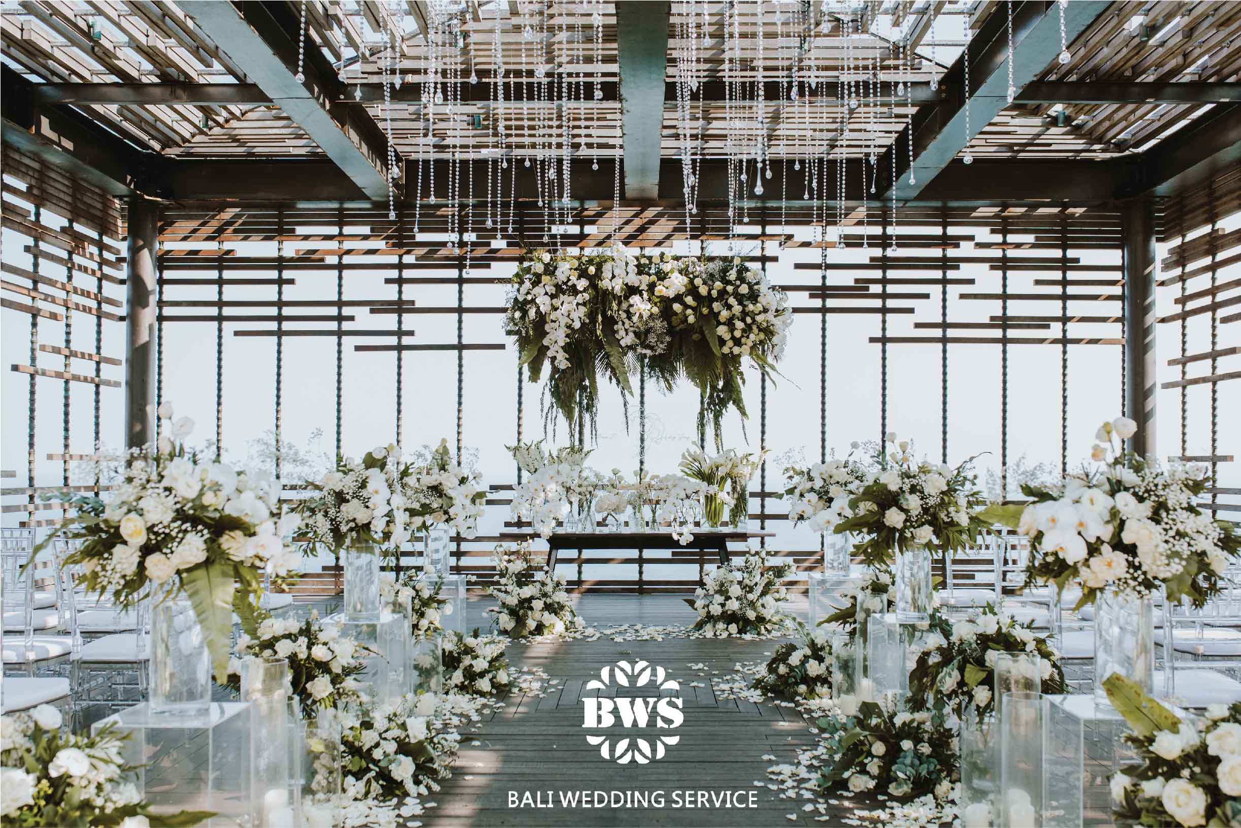Glamorous Floral Ceremony Decoration by Bali Wedding Service