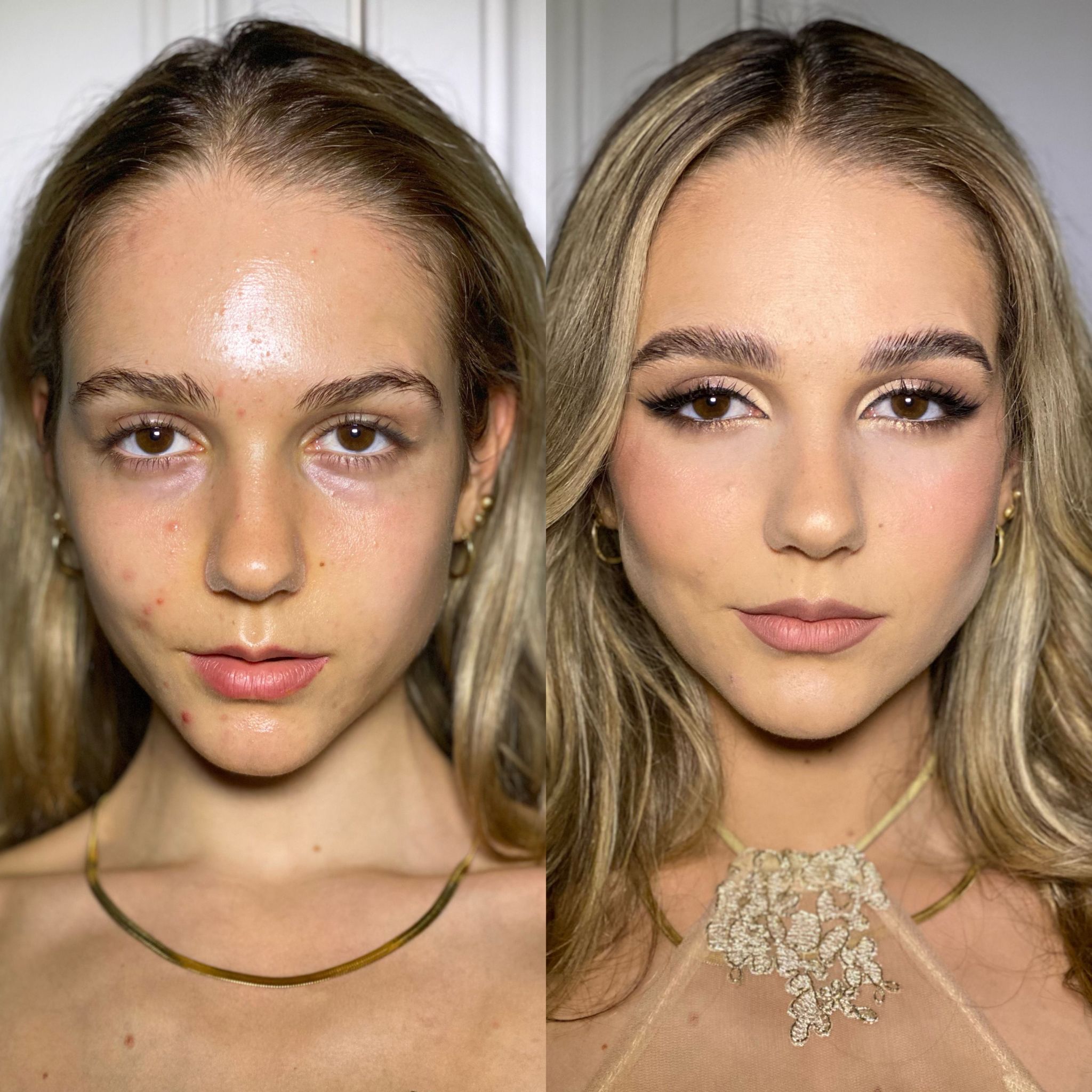 Before/ After makeup bridal transformation by Roberta Boldea makeup