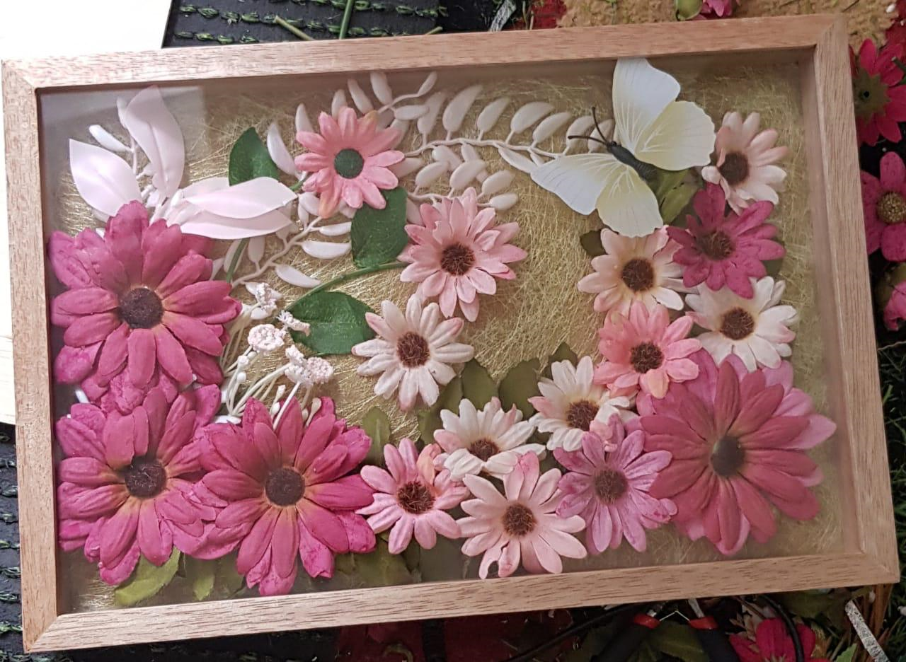 Handmade 3D Medium Frame Flower Box by Femmeline Gifts