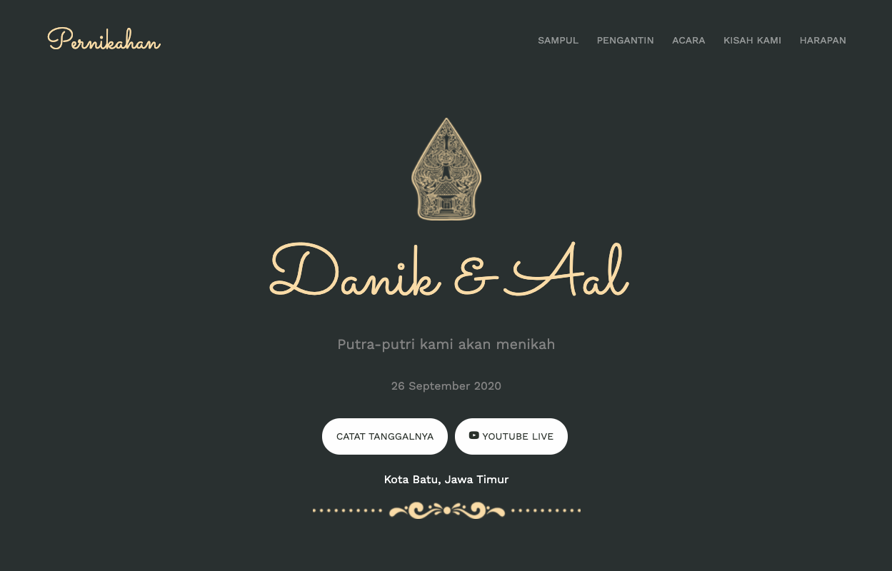 JAVA THEMA WEBSITE INVITATION Our Love Day Bridestory