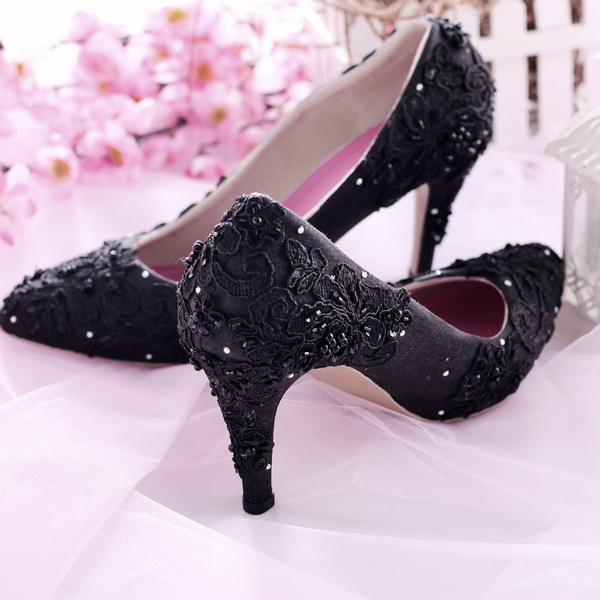 Sepatu Pointed Brukat Hitam By Slightshop Com Bridestory Com