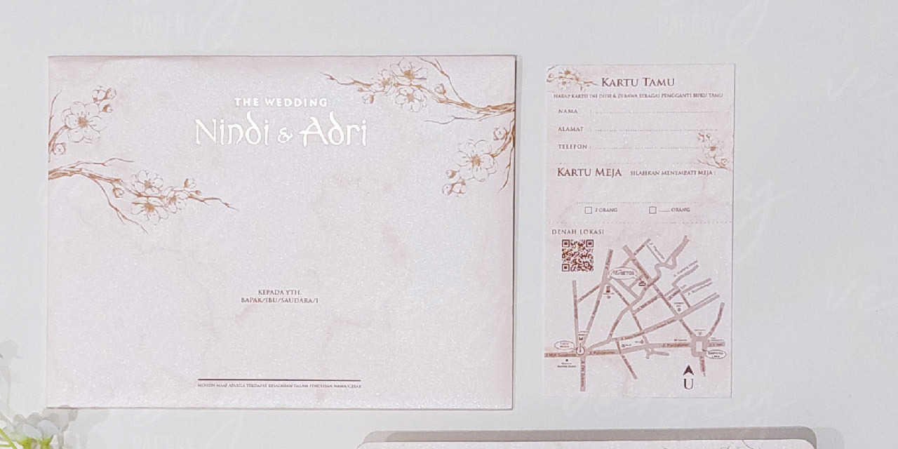 Undangan Pernikahan, Wedding Invitation Card, Floral Marble oleh versey papery Bridestory Store