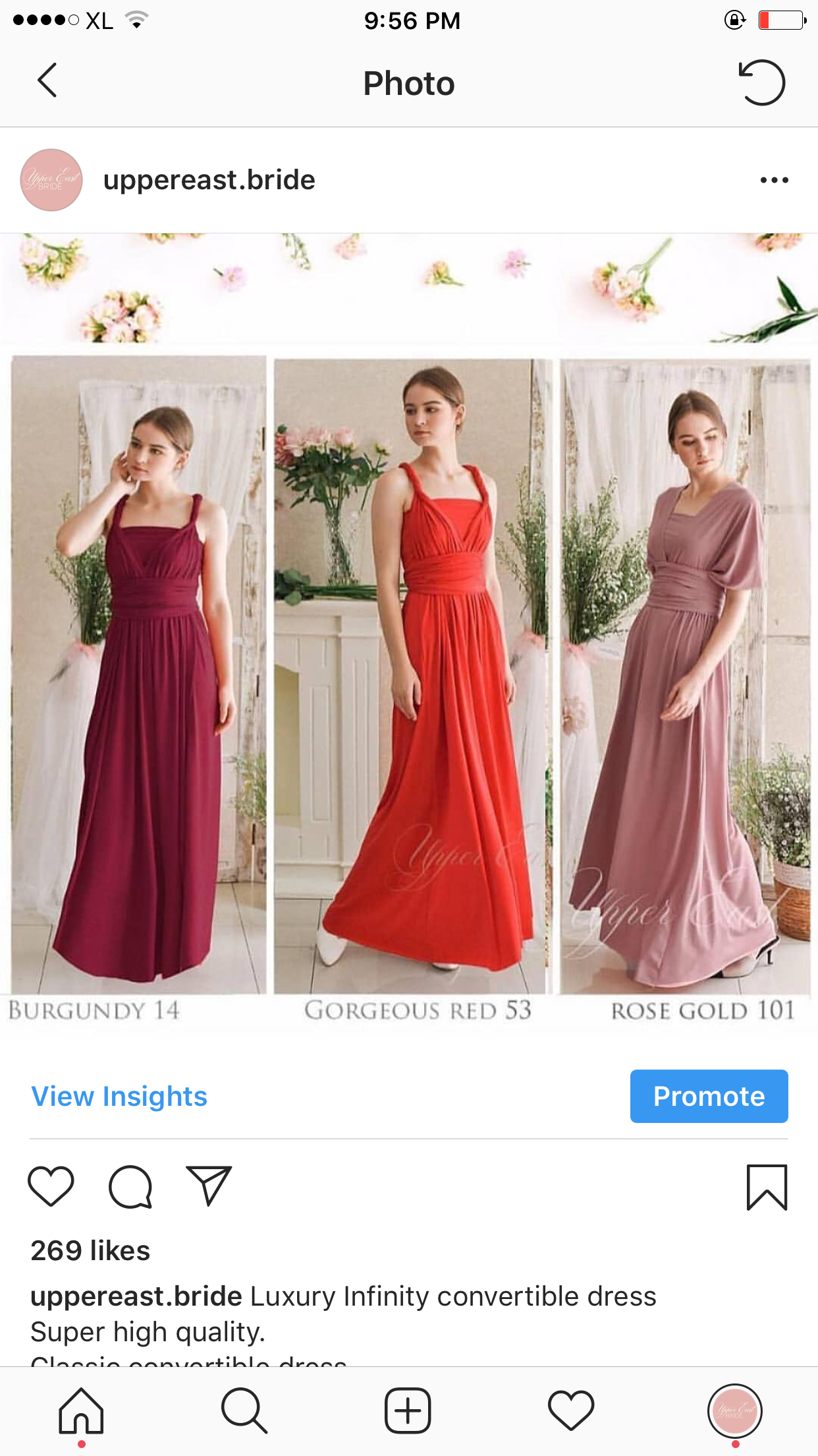 infinity dress rose gold