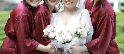 burgundy bridesmaid robe