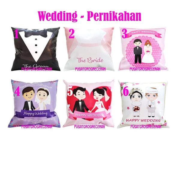 Bantal Souvenir Wedding Kado Hadiah Suvenir Pernikahan Cushion Dacron