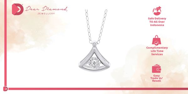 Diamond Necklace 'Fushigi' Kalung Berlian Rose/ White Gold