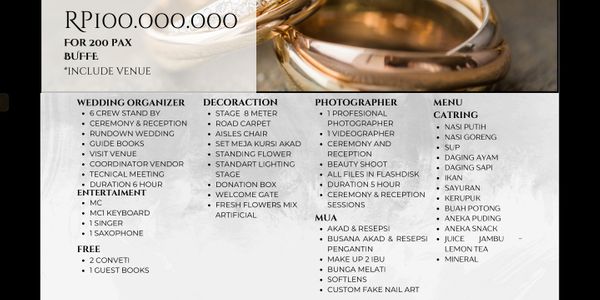 Bronze Package - Wedding Planning
