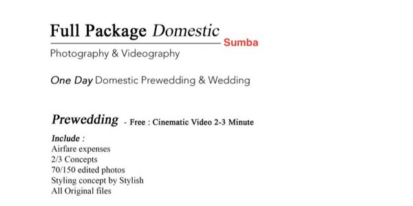 Full Package Domestic Prewedding - Wedding Photo & Video by CT