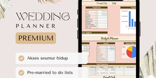 igital Wedding Planner Spreadsheet Akses Seumur Hidup