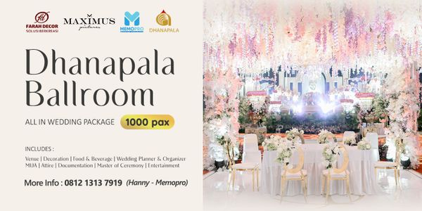 1000 Pax Dhanapala Grand Ballroom Wedding Package All In | Jakarta