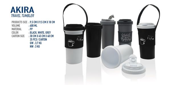 Cetak Tumbler Custom dengan Akira Travel Tumbler 600 Mili