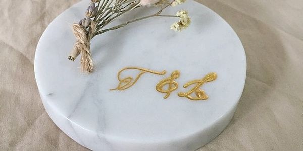 Engraved Marble for Wedding Decoration