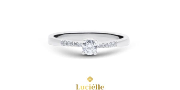 Cincin Emas Berlian Eropa F VVS1 Solitaire Diamond Ring - PB1R