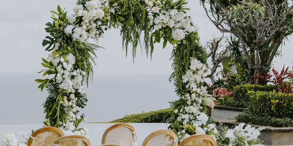 White & Green Intimate Wedding Decor - 50 pax
