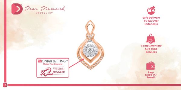 Diamond Pendant 'Kimagure' Rose Gold - Liontin Berlian