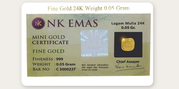 5 Pcs NK Mini Gold 0.05 Gram