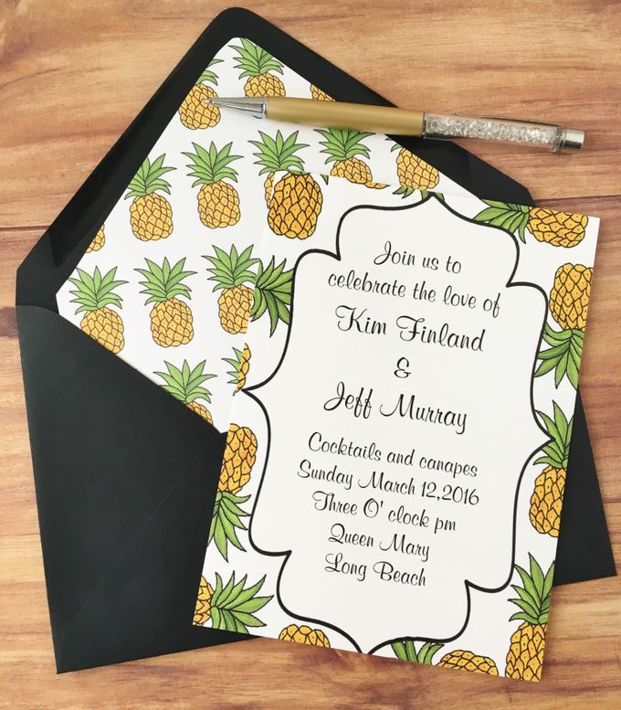 Pineapple wedding invitation suite by Fancy Paperie - 001 Pineapple wedding invitation suite by Fancy Paperie - 001