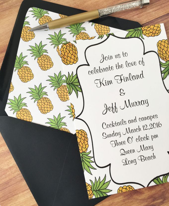 Pineapple wedding invitation suite by Fancy Paperie - 004 Pineapple wedding invitation suite by Fancy Paperie - 004